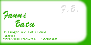 fanni batu business card